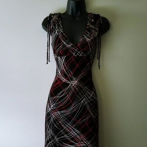 Red Black White Career Work Dress Size Medium